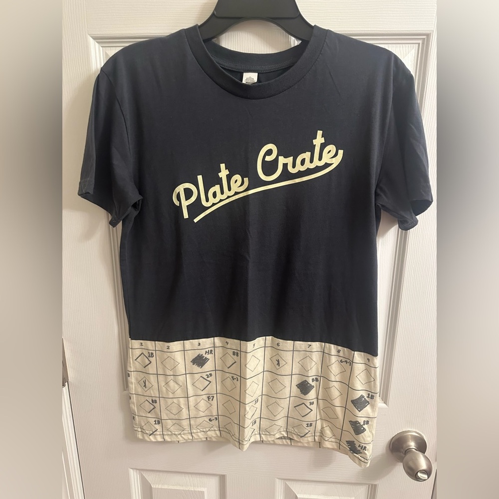 Plate Crate Men’s Small S Baseball Navy Short Sleeve T Shirt